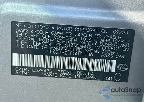 2023 Lexus Is 350 F Sport из США, поврежденный, VIN JTHGZ1B21P5071146